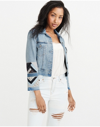 jackets coats abercrombie womens jacket denim fitch patched anf