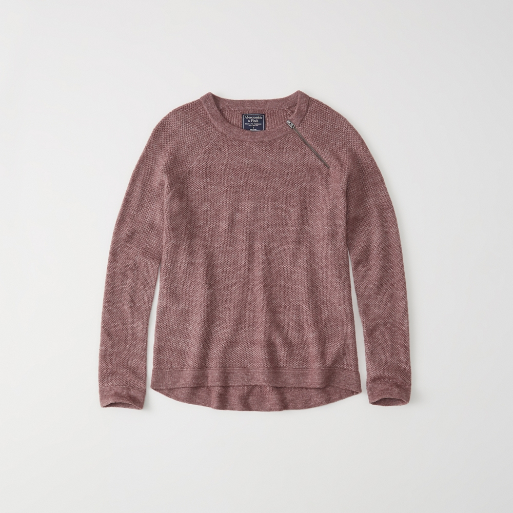 abercrombie pullover zipper crew sweater