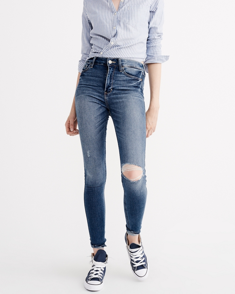 Womens High Rise Super Skinny Jeans | Womens Clearance | Abercrombie.com