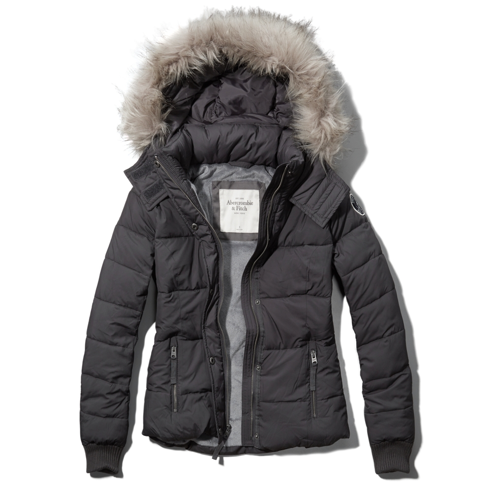 womens a&f classic puffer jacket