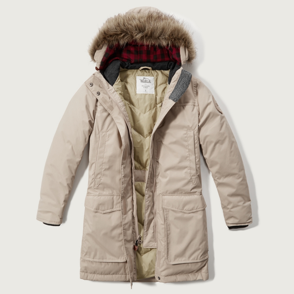 Womens Woolrich With A&F Patrol Down Long Parka | Womens Outerwear ...