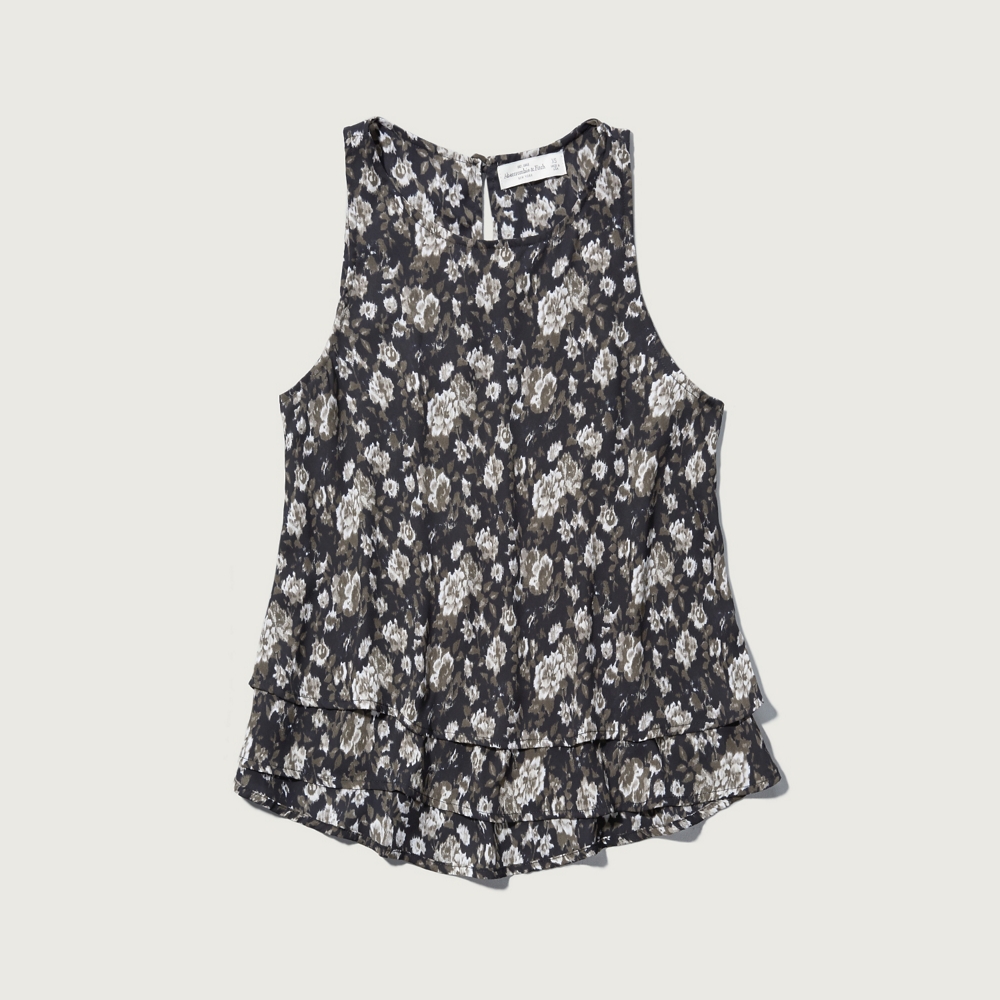 Womens Tiered Shell Top | Womens Tops | Abercrombie.co.uk