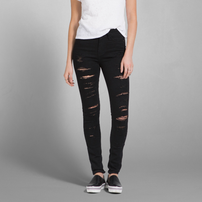 A&F Alyssa High Rise Super Skinny Jeans | Abercrombie.com