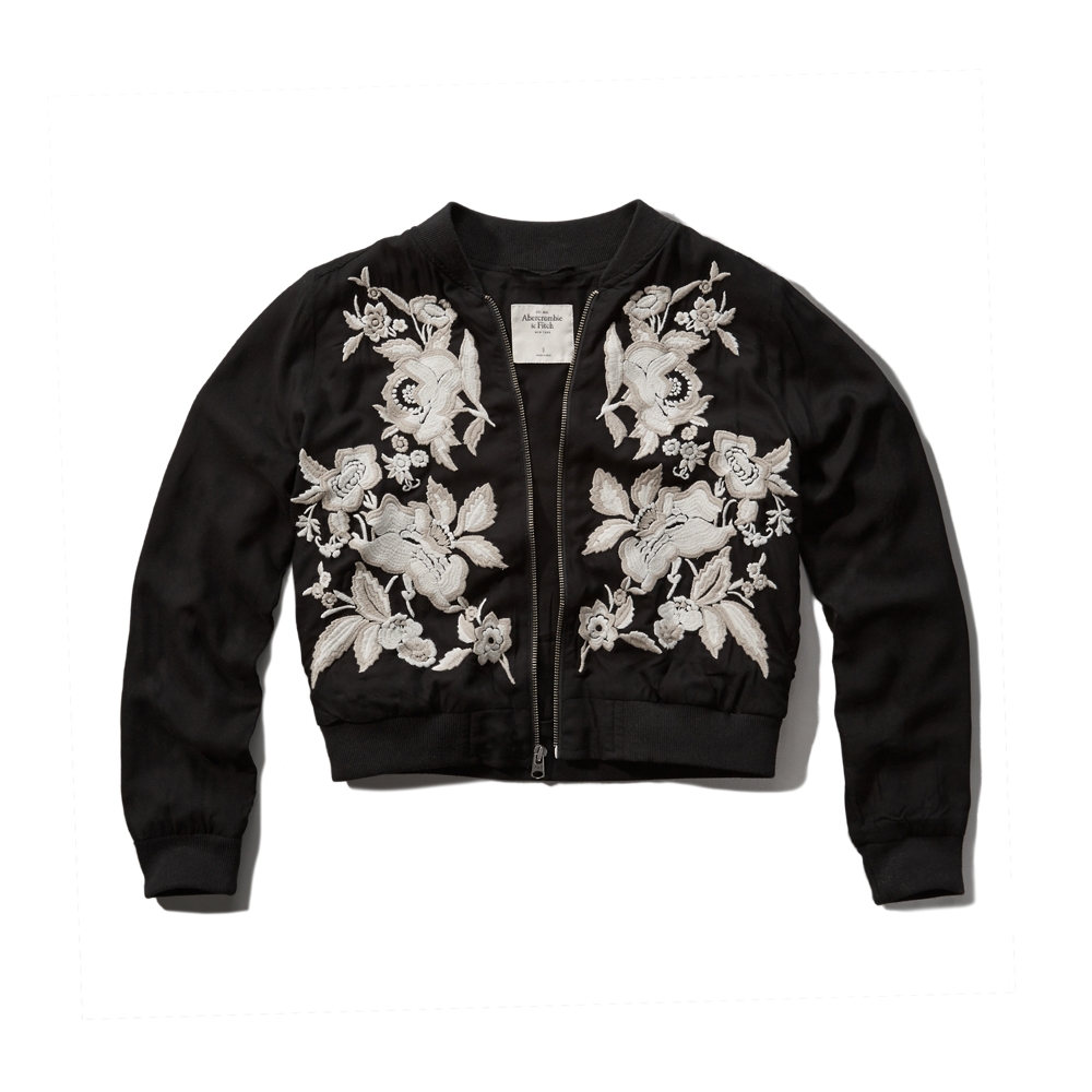 Womens Embroidered Bomber Jacket