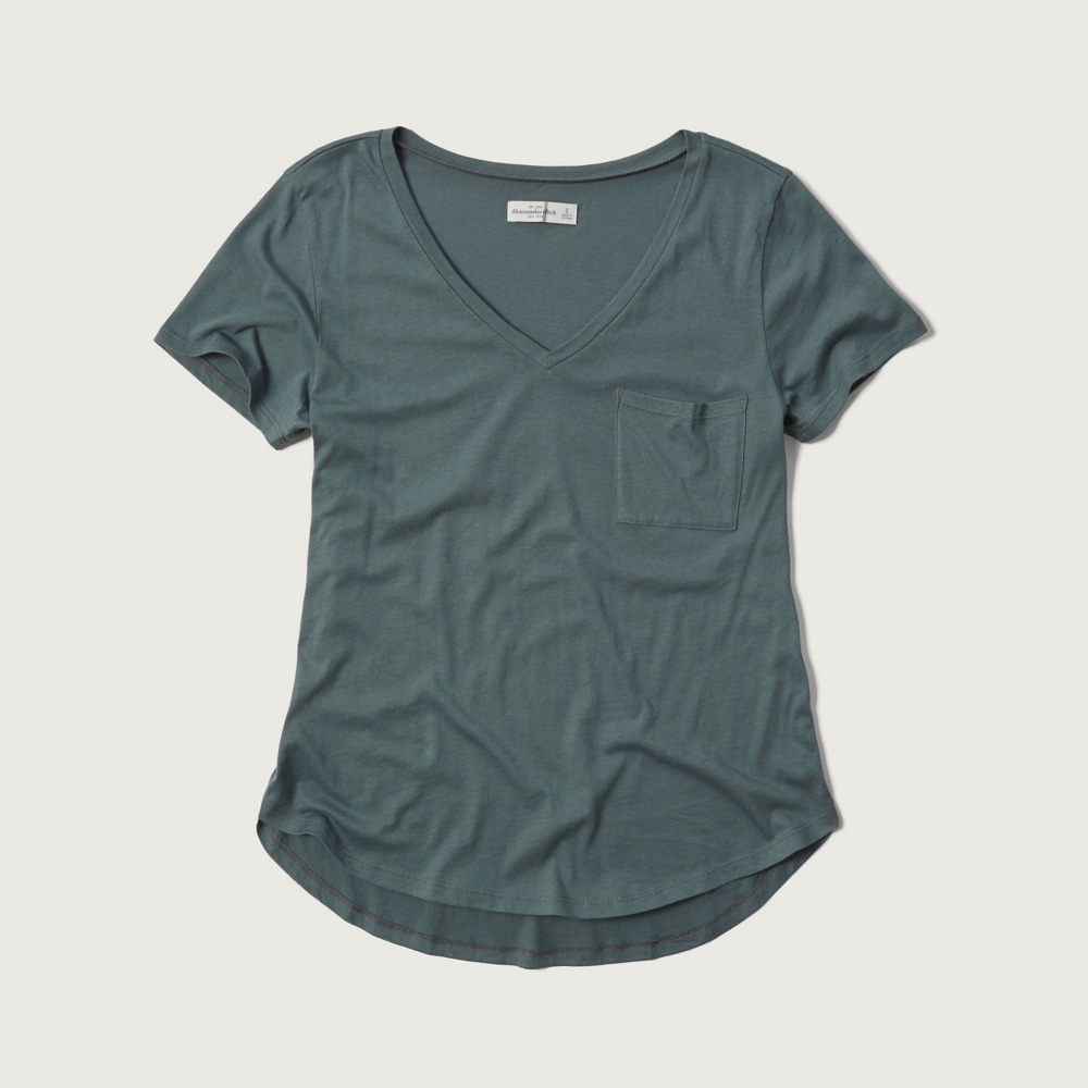 Womens Easy V Neck Pocket Tee | Womens Tees & Tanks | Abercrombie.com