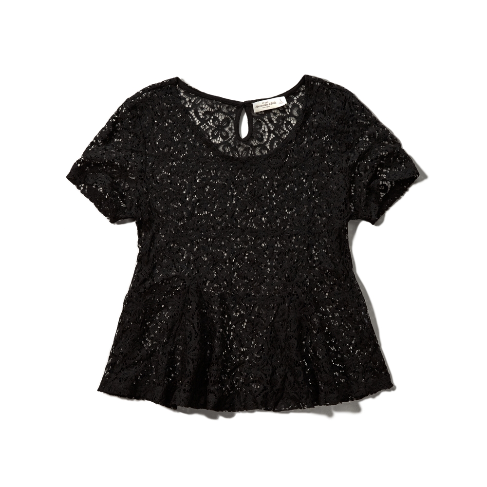 Womens Sheer Lace Tee | Womens Tops | Abercrombie.co.uk