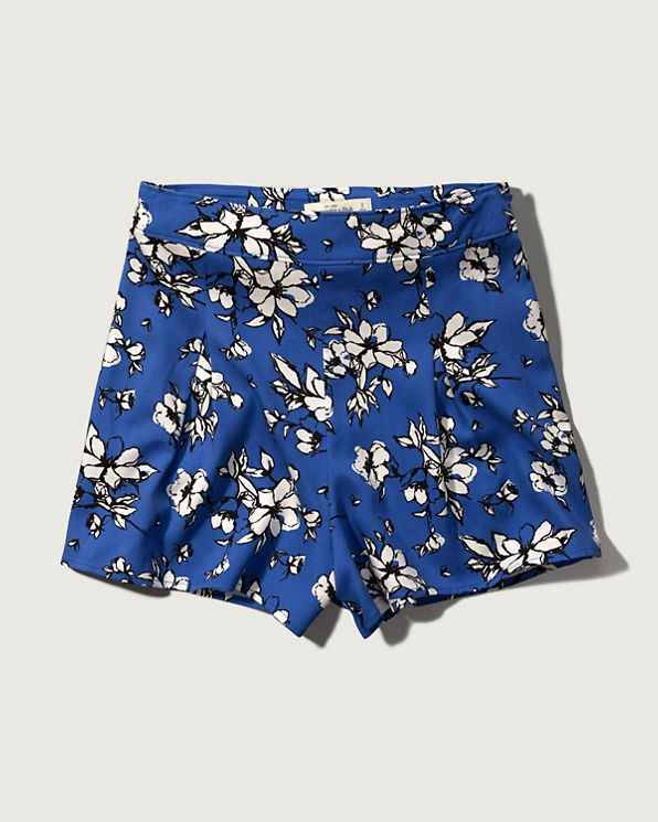 Womens Pleated Floral Culotte Shorts | Womens Shorts | Abercrombie.com