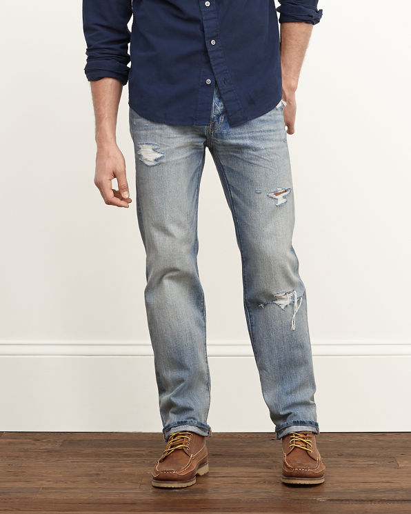 Mens A&F Classic Straight Button Fly Jeans | Mens Jeans | Abercrombie.com