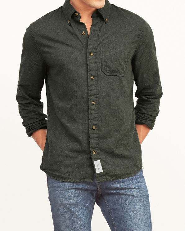 Mens Muscle Fit Textured Shirt | Mens Tops | Abercrombie.com