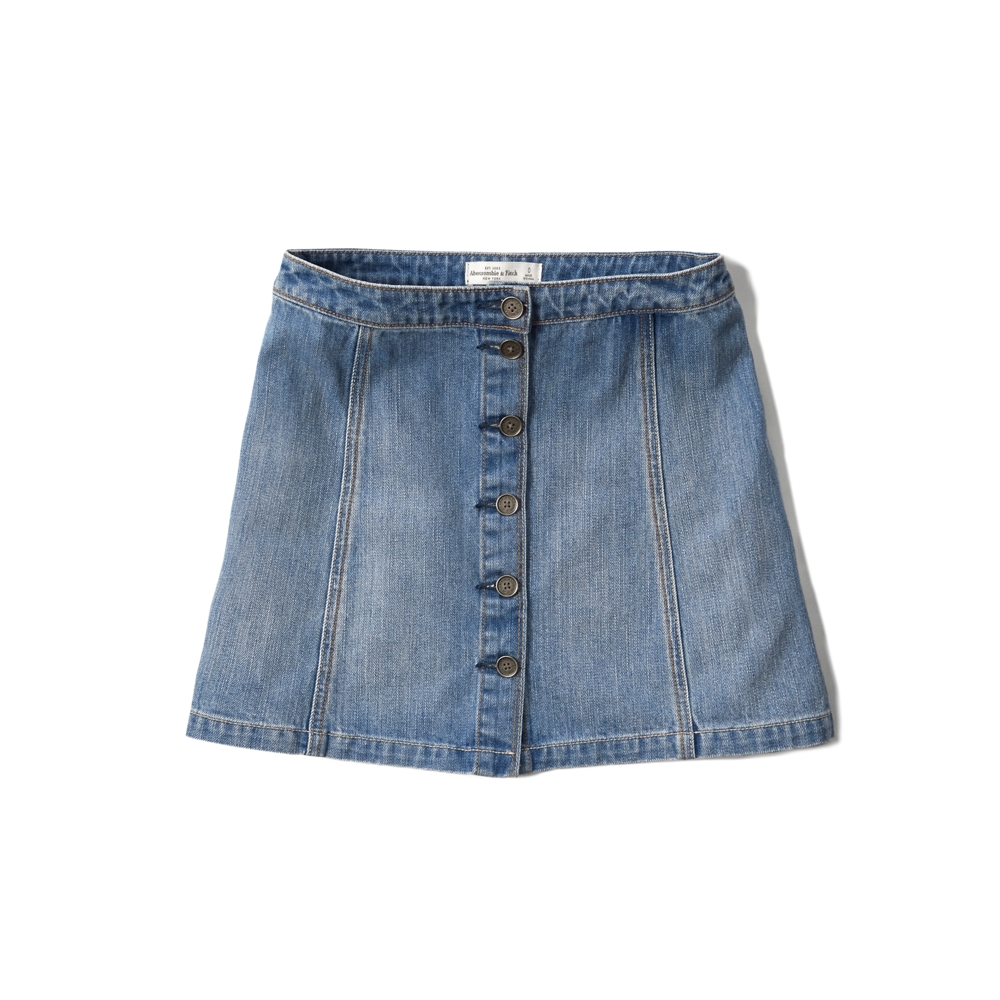 Womens Button Front Denim Skirt | Womens Skirts | Abercrombie.com