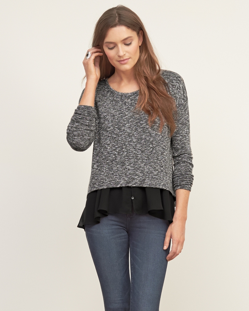 Womens Chiffon Shirttail Snit | Womens Tops | Abercrombie.com