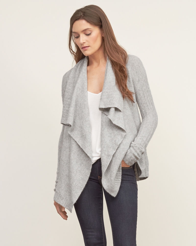 Womens Textured Drapey Cardigan | Womens Sweaters | Abercrombie.com