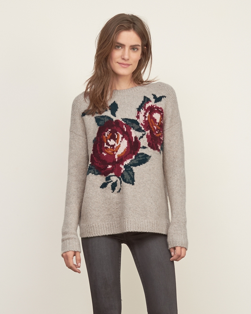 Womens Floral Pullover Sweater | Womens Sweaters | Abercrombie.com