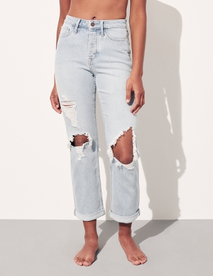 ripped boyfriend jeans hollister