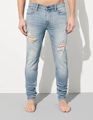 ripped skinny jeans mens hollister
