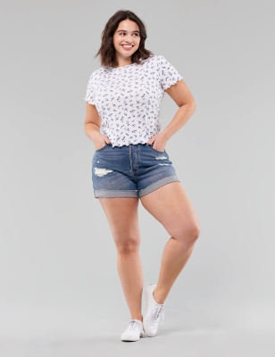 hollister low rise denim shorts