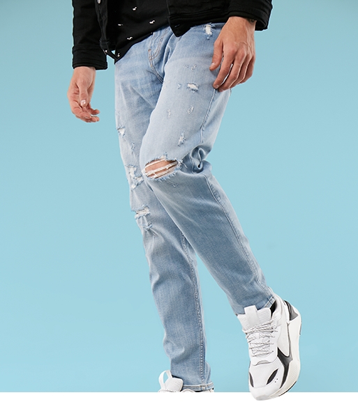 hollister denim joggers