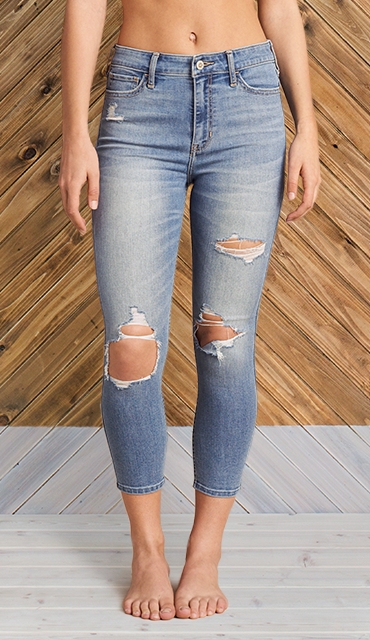 hollister super skinny high rise jeans