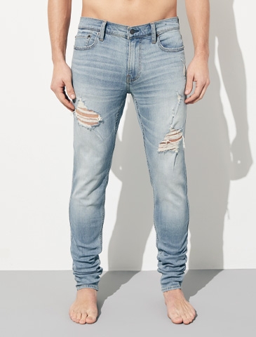 stacked jeans hollister