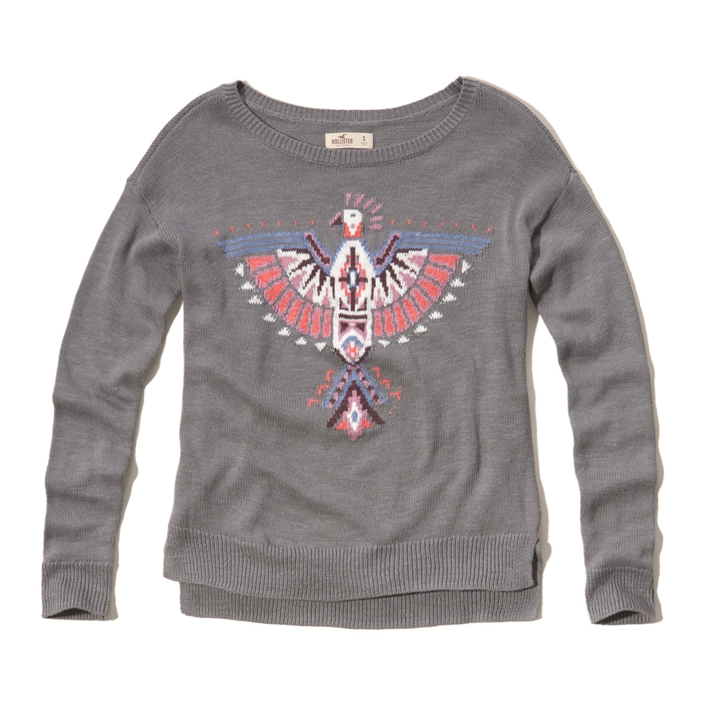 pattern crew sweater hollister