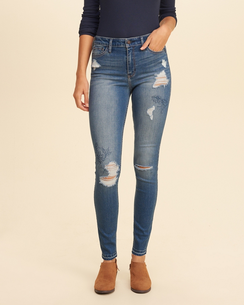 high rise super skinny jeans hollister