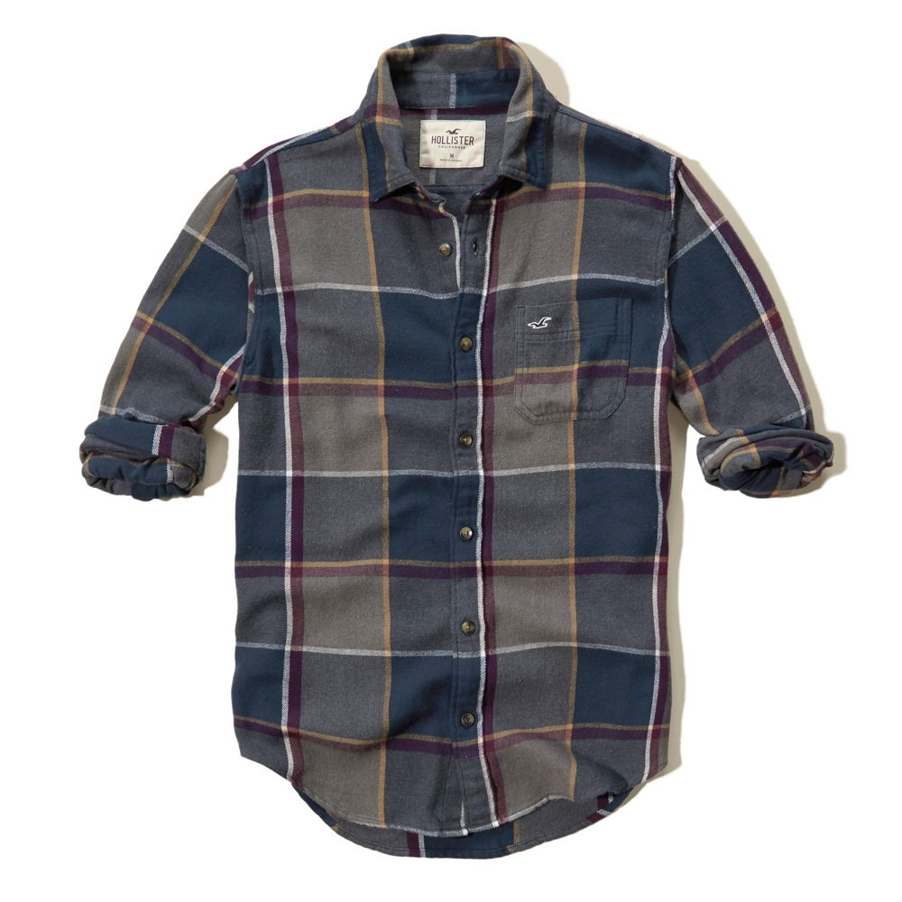 hollister hooded flannel