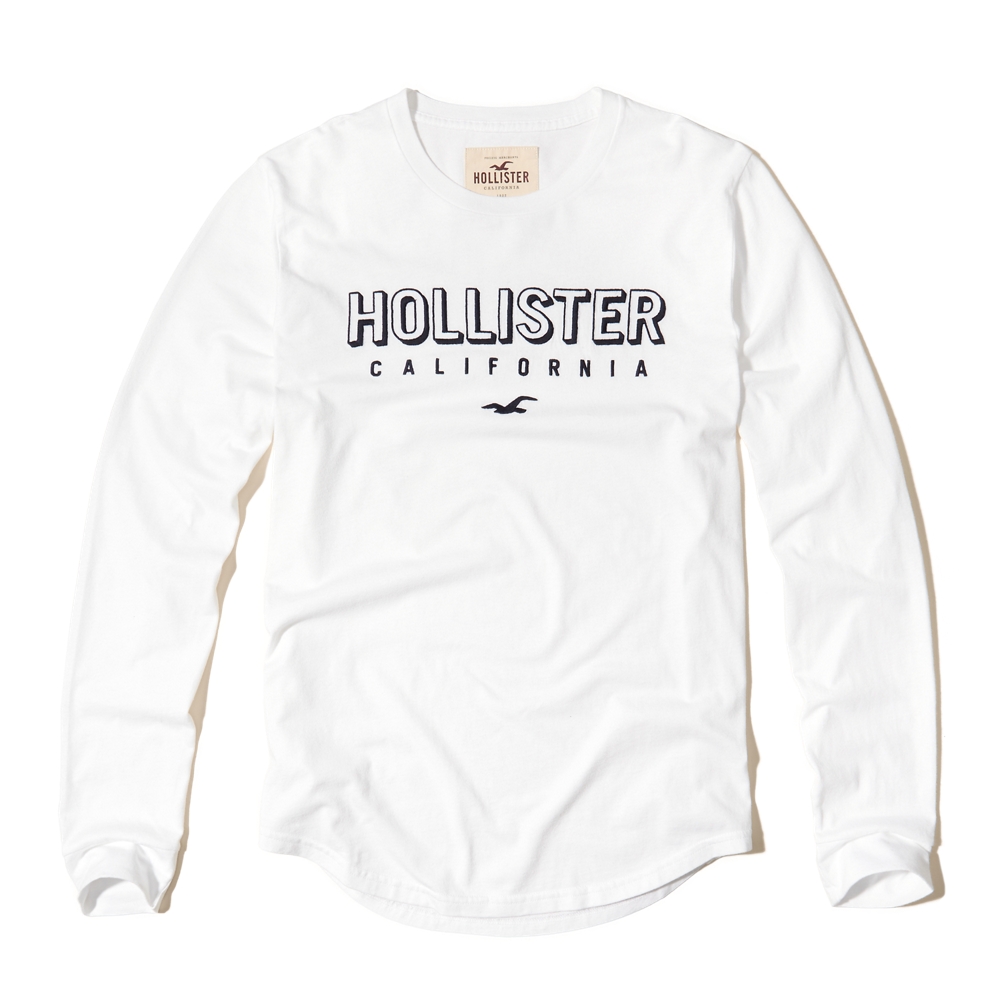embroidered logo graphic tee hollister