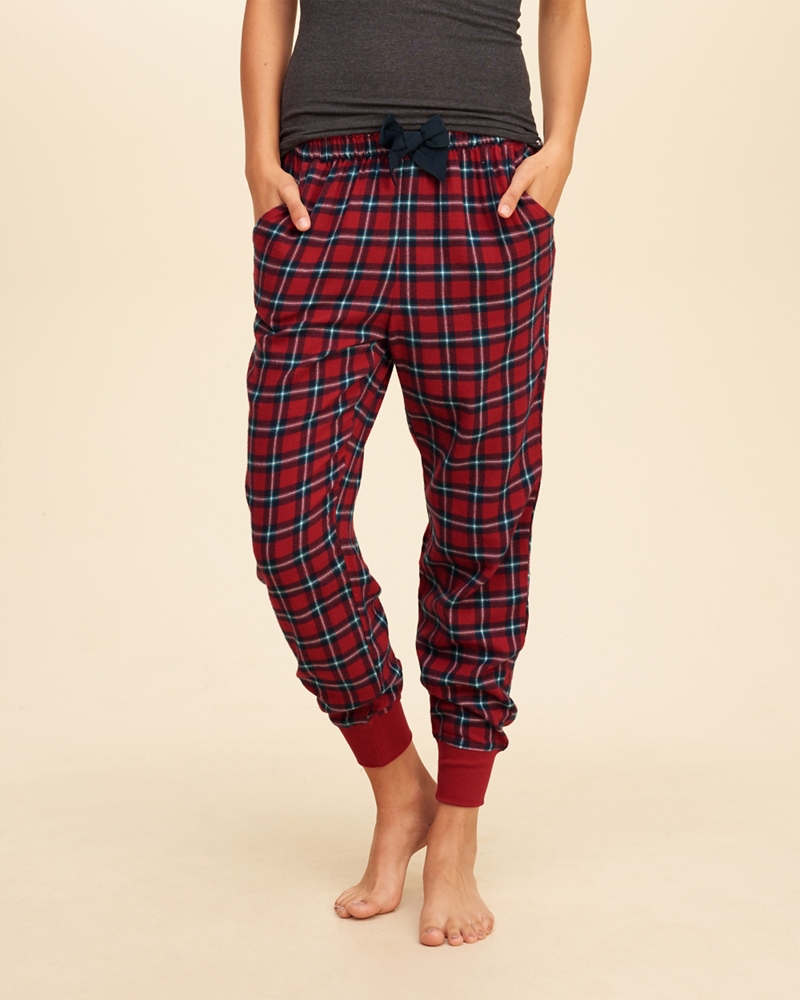 hollister flannel joggers