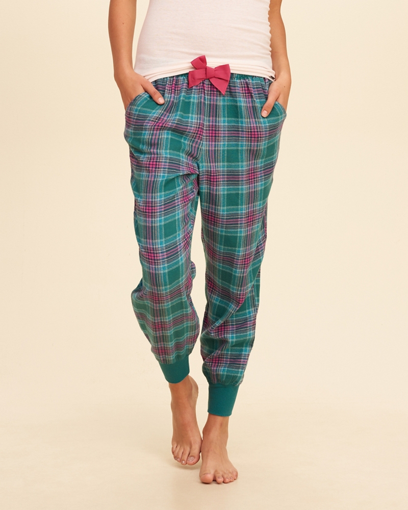 hollister flannel joggers