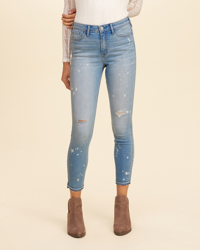 high rise crop super skinny jeans hollister