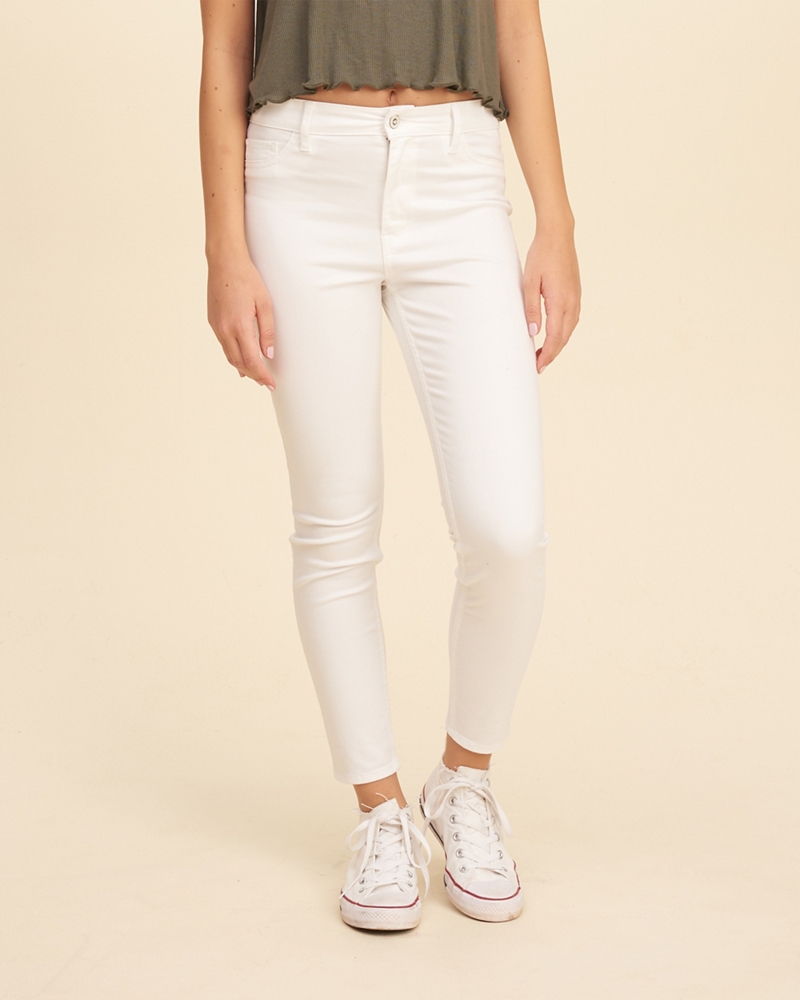 high rise crop super skinny jeans hollister