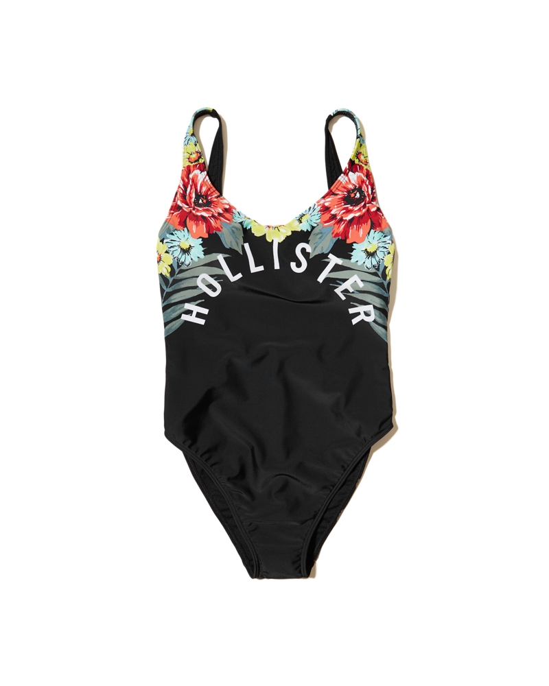 Girls Graphic HighLeg OnePiece Swimsuit Girls Swimwear HollisterCo.ca