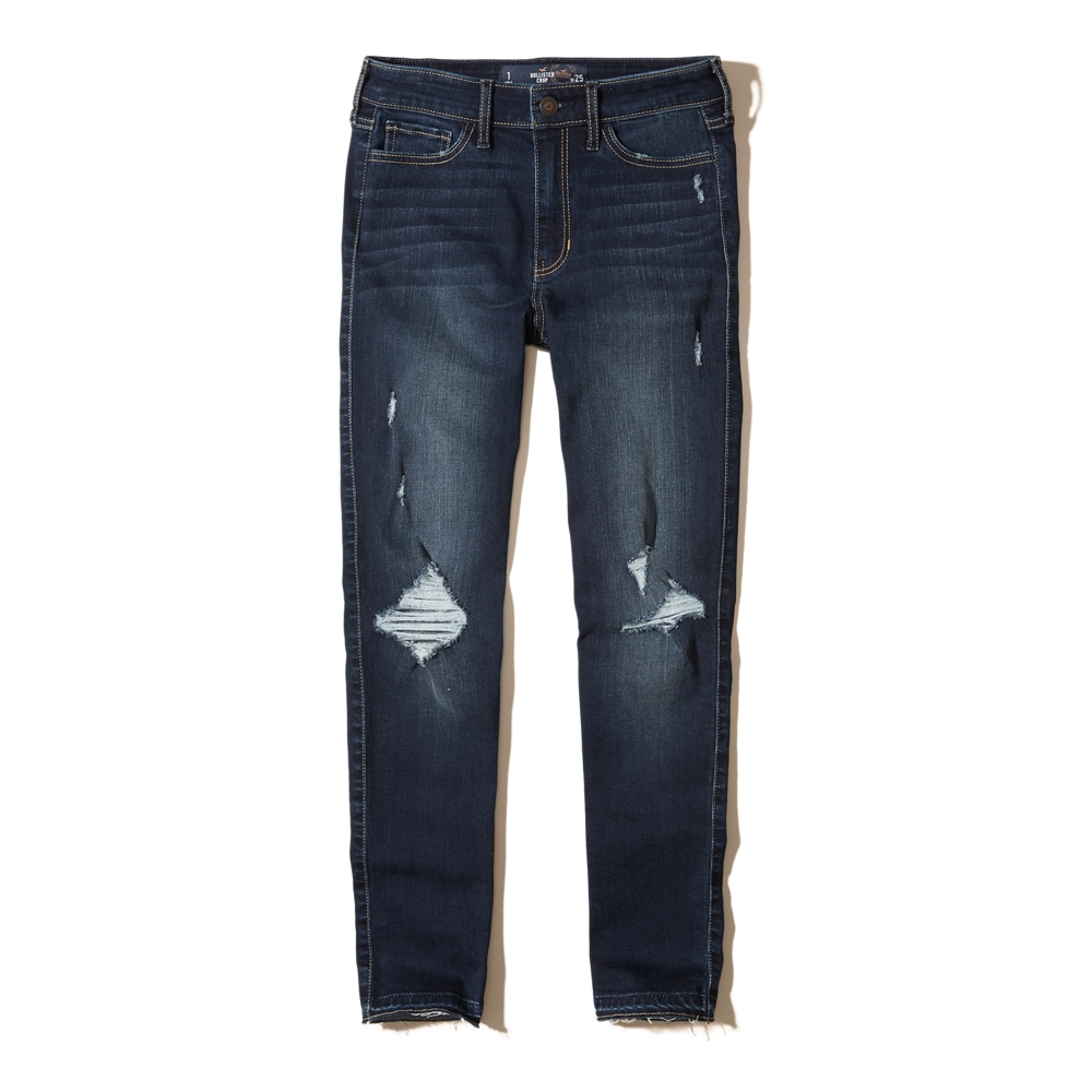 high rise crop super skinny jeans hollister