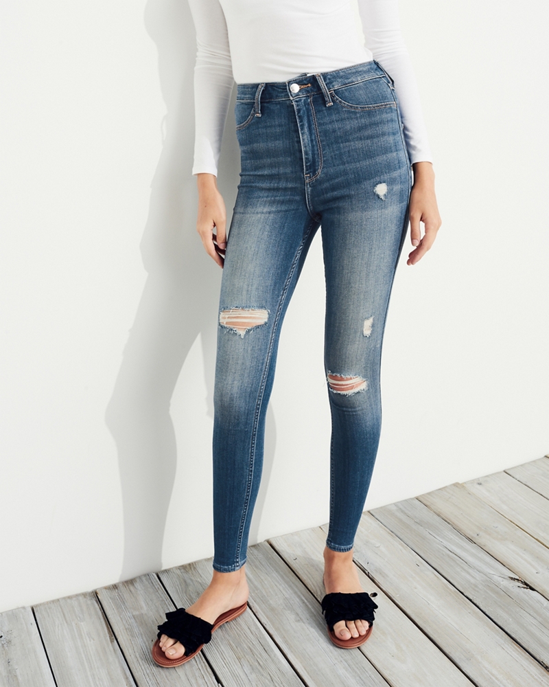 Ultra high rise sales jean leggings hollister