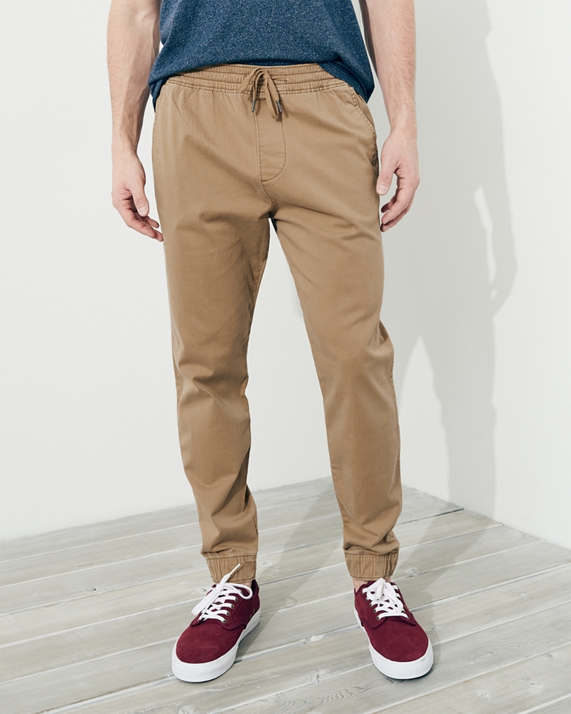 skinny twill joggers