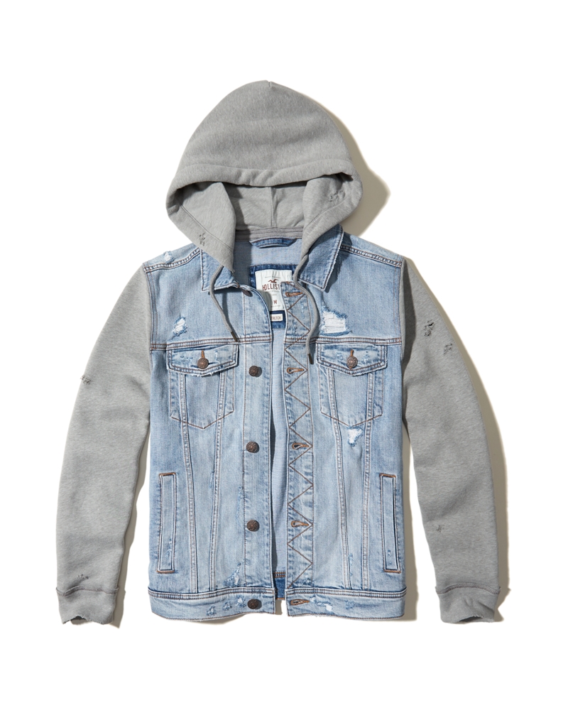 Guys Hooded Denim Jacket Guys Jackets & Coats