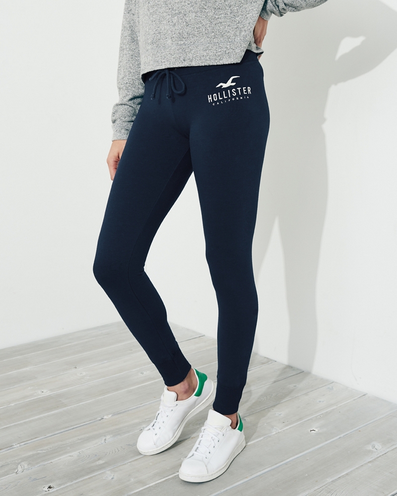 high rise fleece joggers hollister
