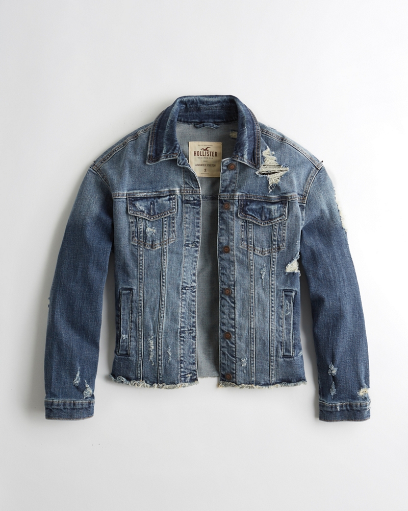 Girls Ripped Stretch Boyfriend Denim Jacket Girls Clearance