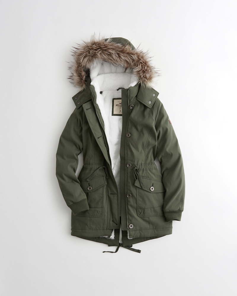 Girls Stretch CozyLined Parka Girls Jackets & Coats