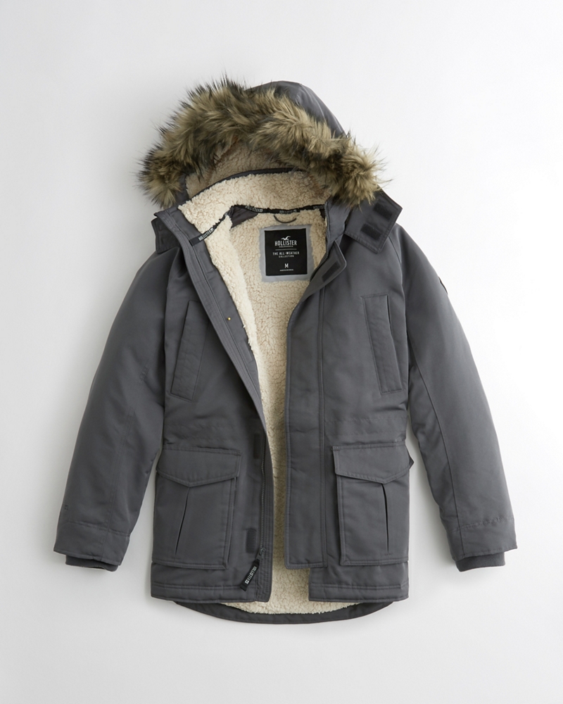 Guys Hollister AllWeather SherpaLined Parka Guys Sale