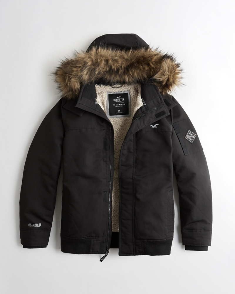 Guys Hollister All-Weather Sherpa-Lined Bomber Jacket | Guys Clearance ...