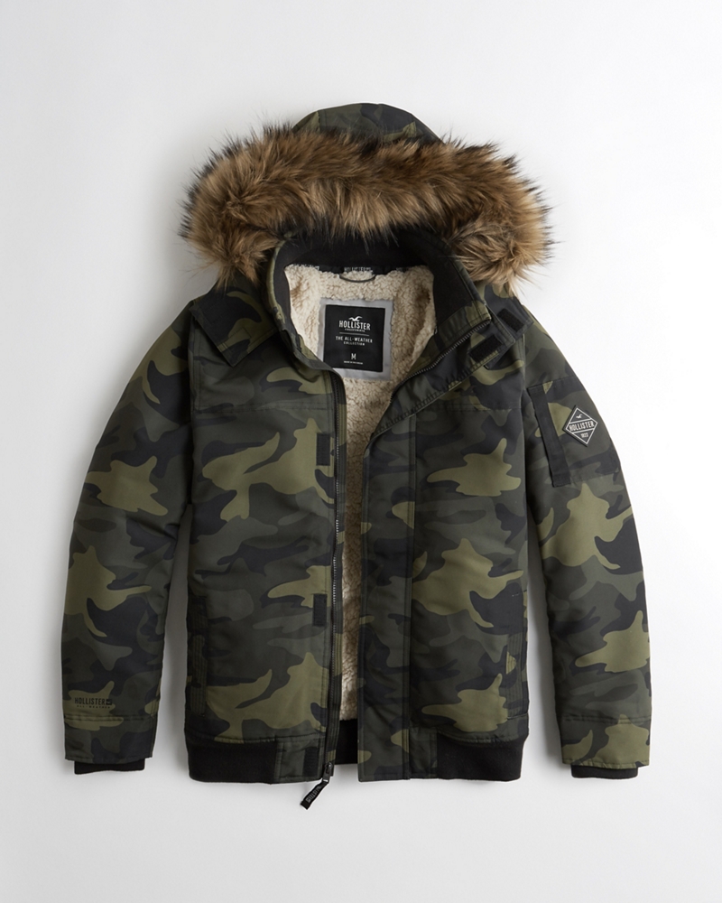 Guys Hollister AllWeather SherpaLined Bomber Jacket Guys Jackets