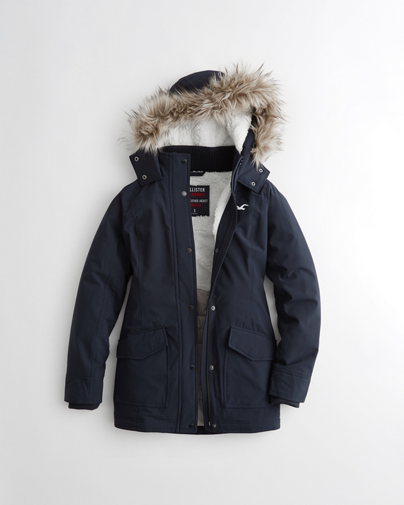 Girls Hollister All-Weather Stretch Sherpa-Lined Parka | Girls Jackets ...