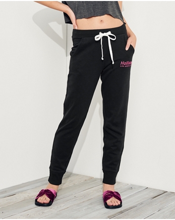 mid rise fleece joggers hollister