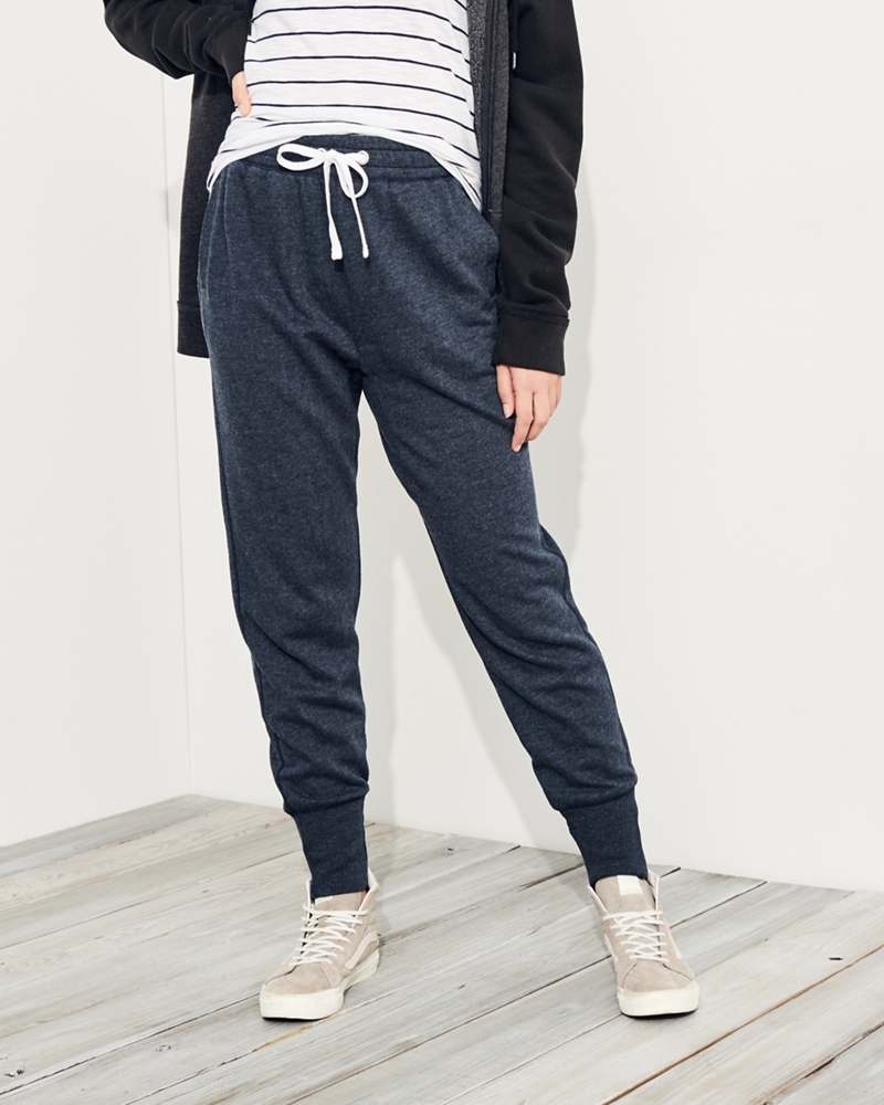 high rise fleece joggers hollister