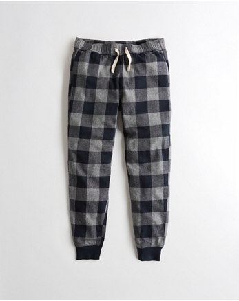 hollister flannel joggers