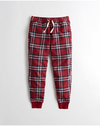 hollister flannel joggers