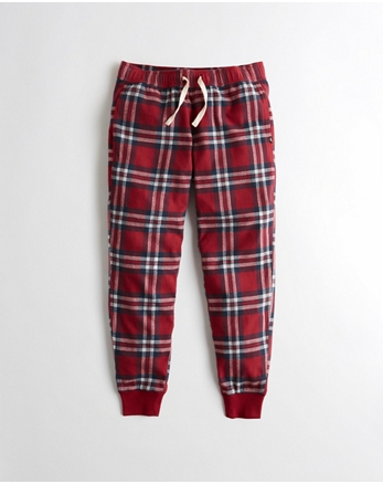 hollister flannel joggers