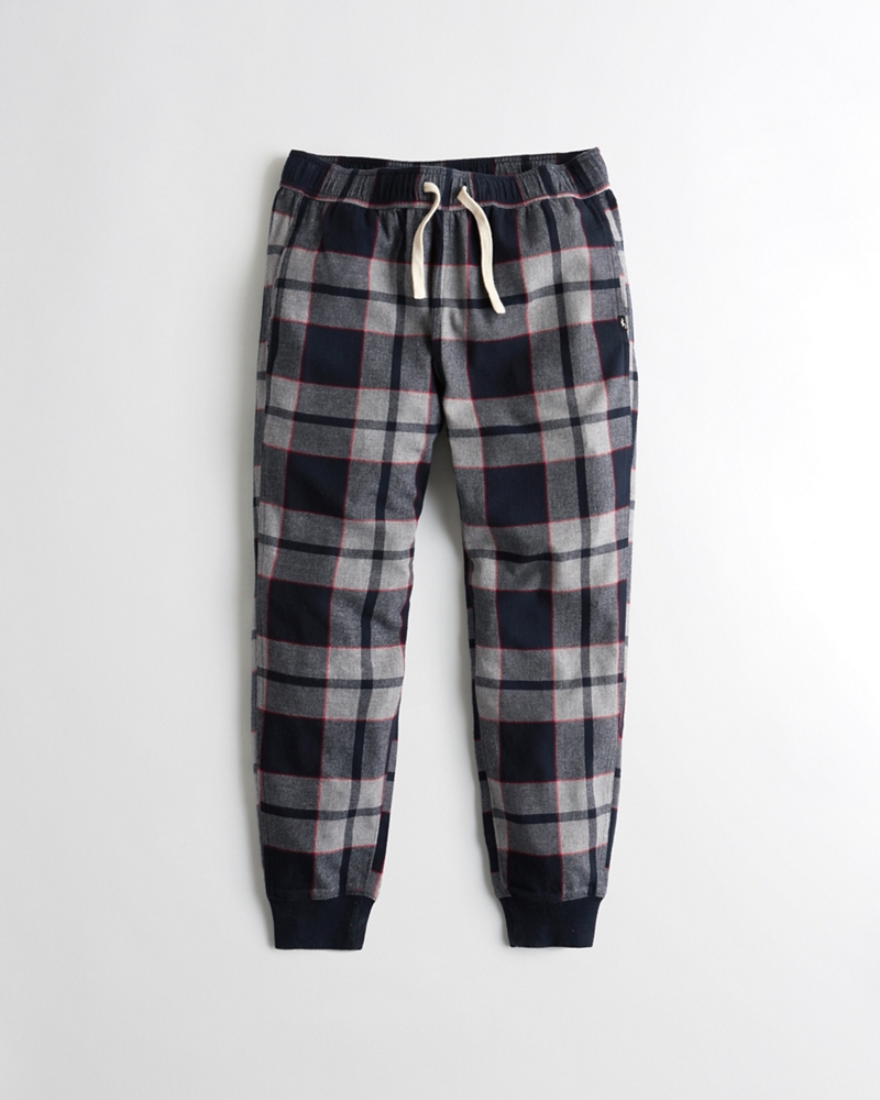 hollister flannel joggers