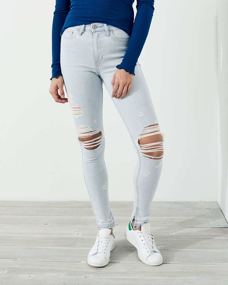 hollister super skinny high rise jeans